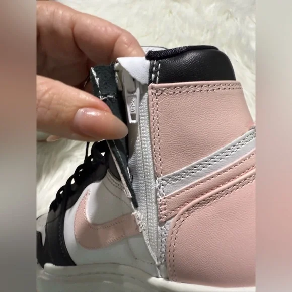 VALENTINE NIKE Womens Air Jordan 1 Elevate High Black in Atmosphere White Sail 8 - Picture 5 of 16